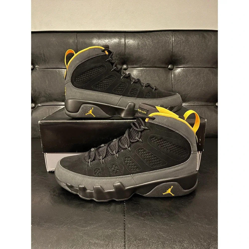Jordan 9 Retro Dark Charcoal University Gold‎